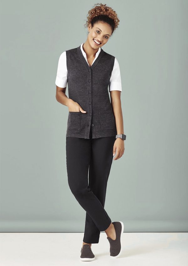 Womens Button Front Knit Vest (FBIZCK961LV)