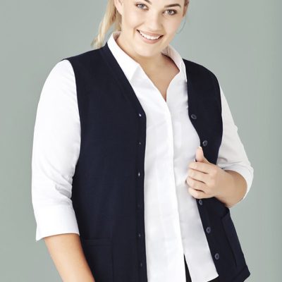 Womens Button Front Knit Vest (FBIZCK961LV)