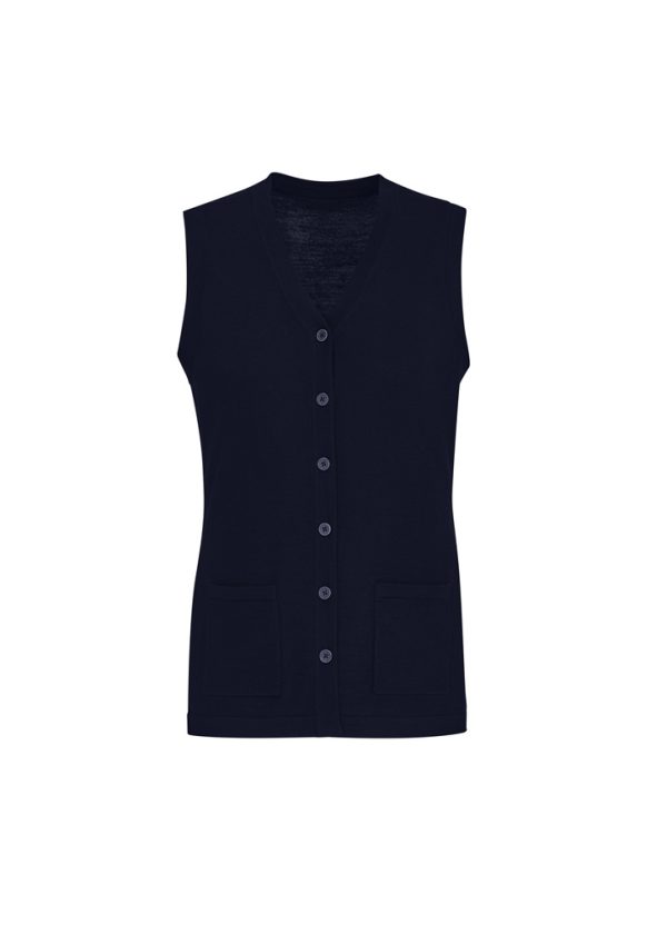 Womens Button Front Knit Vest (FBIZCK961LV)