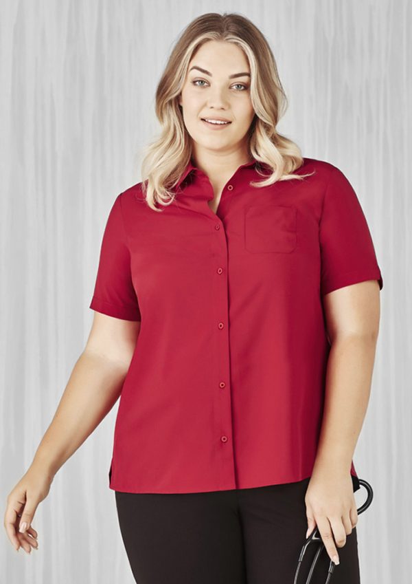 Womens Florence Plain Short Sleeve Shirt (FBIZCS947LS)