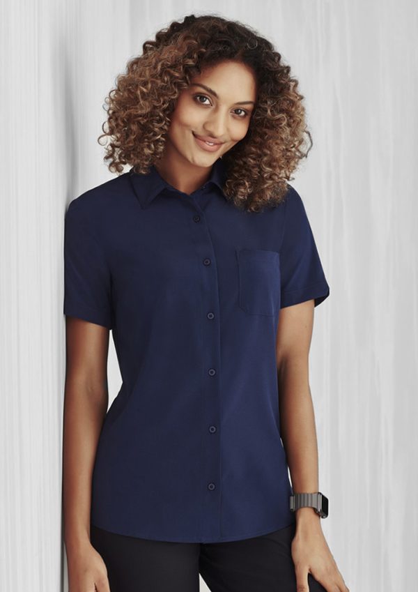 Womens Florence Plain Short Sleeve Shirt (FBIZCS947LS)