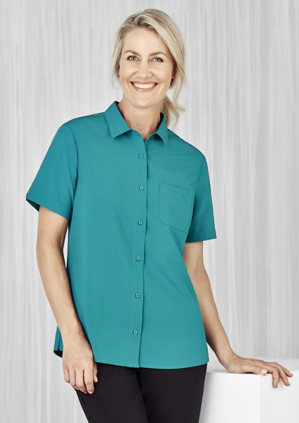 Womens Florence Plain Short Sleeve Shirt (FBIZCS947LS)