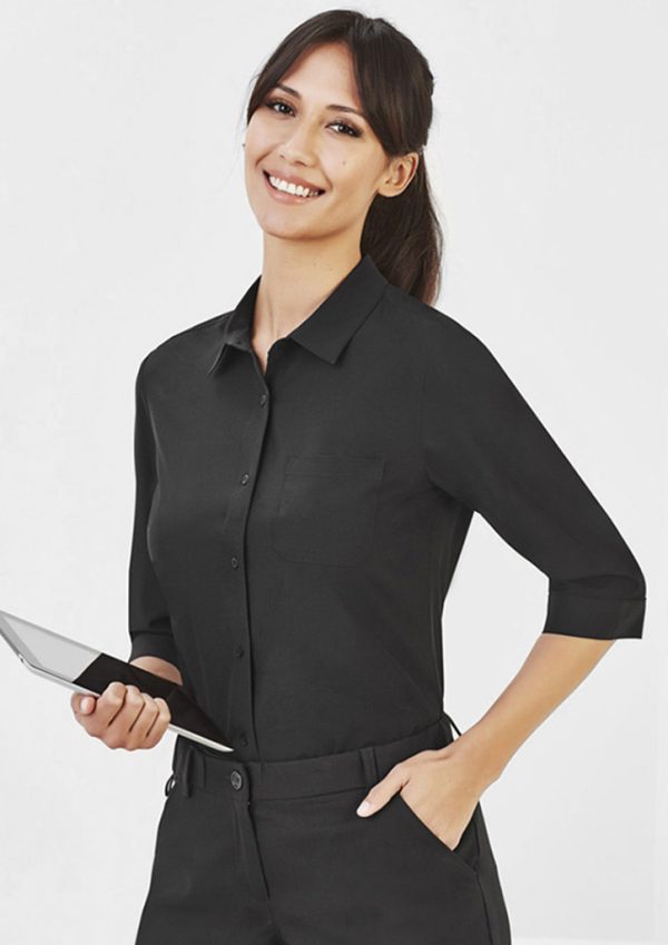 Womens Florence Plain 3/4 Sleeve Shirt (FBIZCS951LT)