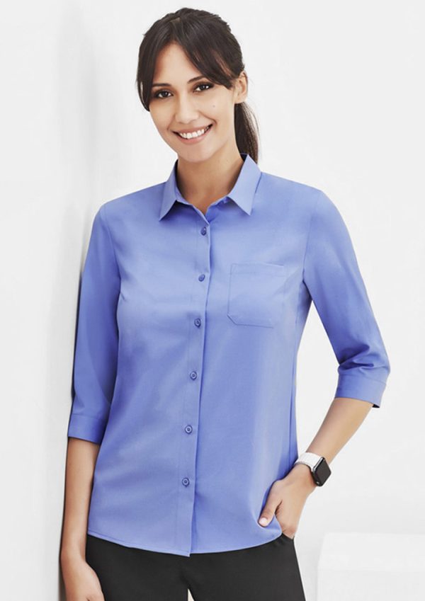 Womens Florence Plain 3/4 Sleeve Shirt (FBIZCS951LT)