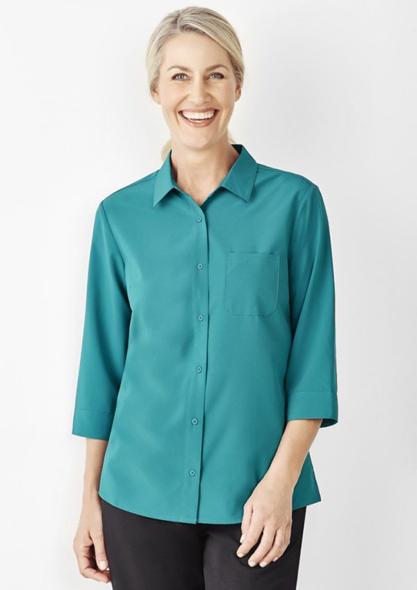 Womens Florence Plain 3/4 Sleeve Shirt (FBIZCS951LT)