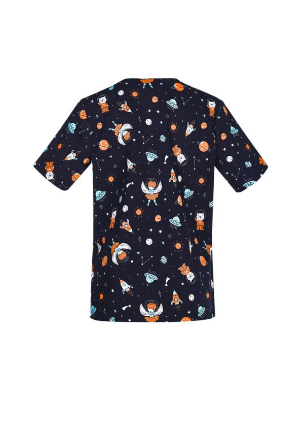 Womens Printed Space Party Scrub Top (FBIZCST148LS)