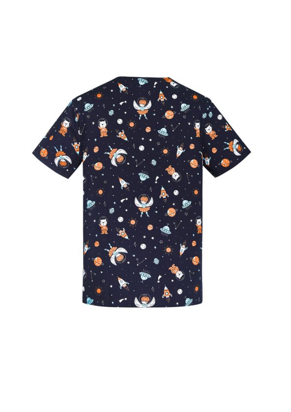 Mens Printed Space Party Scrub Top (FBIZCST148MS)