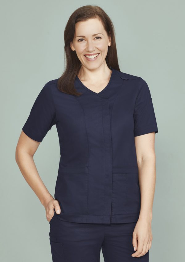 Womens Parks Zip Front Crossover Scrub Top (FBIZCST240LS)