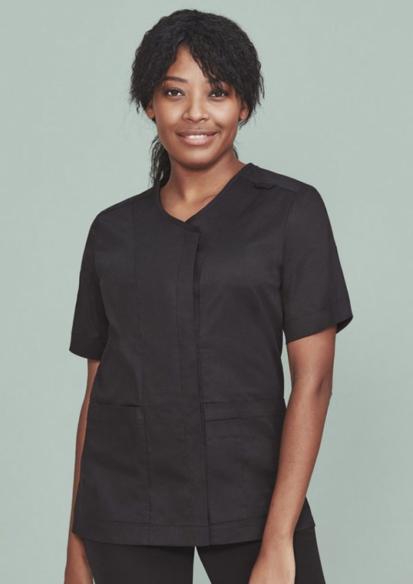 Womens Parks Zip Front Crossover Scrub Top (FBIZCST240LS)