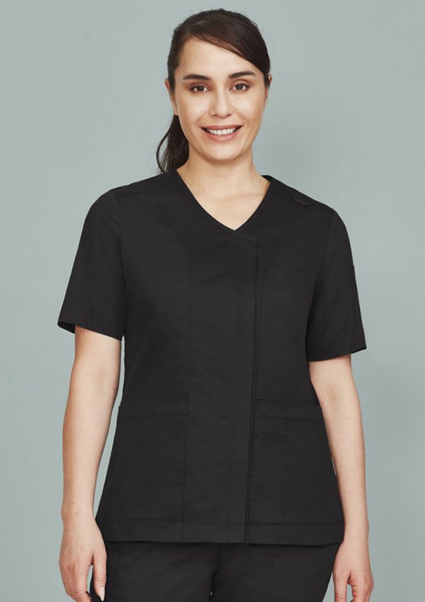 Womens Parks Zip Front Crossover Scrub Top (FBIZCST240LS)