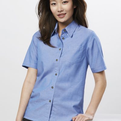 Womens Chambray Short Sleeve Shirt (FBIZLB6200)