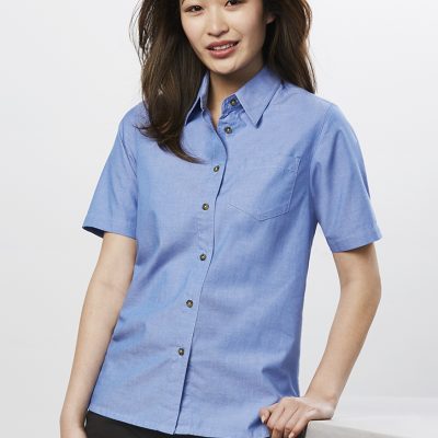 Womens Chambray Short Sleeve Shirt (FBIZLB6200)