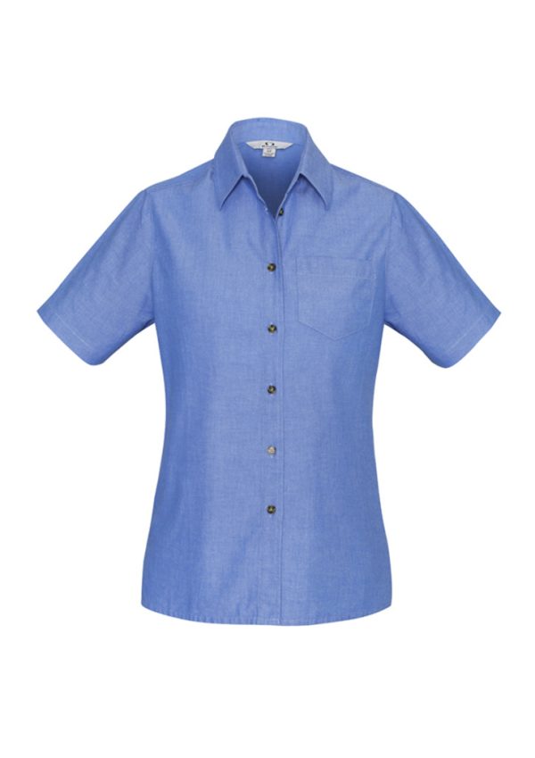 Womens Chambray Short Sleeve Shirt (FBIZLB6200)