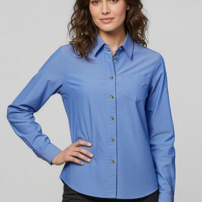 Womens Chambray Long Sleeve Shirt (FBIZLB6201)