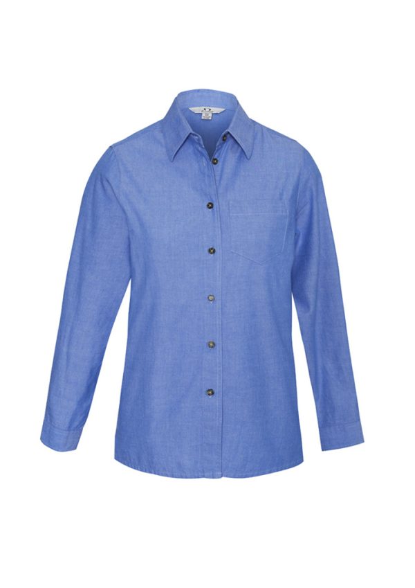 Womens Chambray Long Sleeve Shirt (FBIZLB6201)