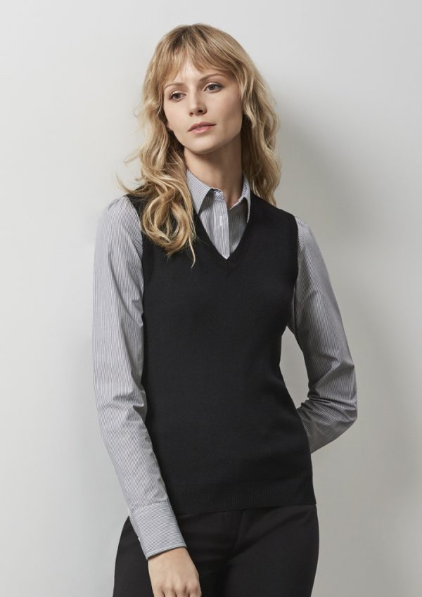 Womens V-Neck Knit Vest (FBIZLV3504)