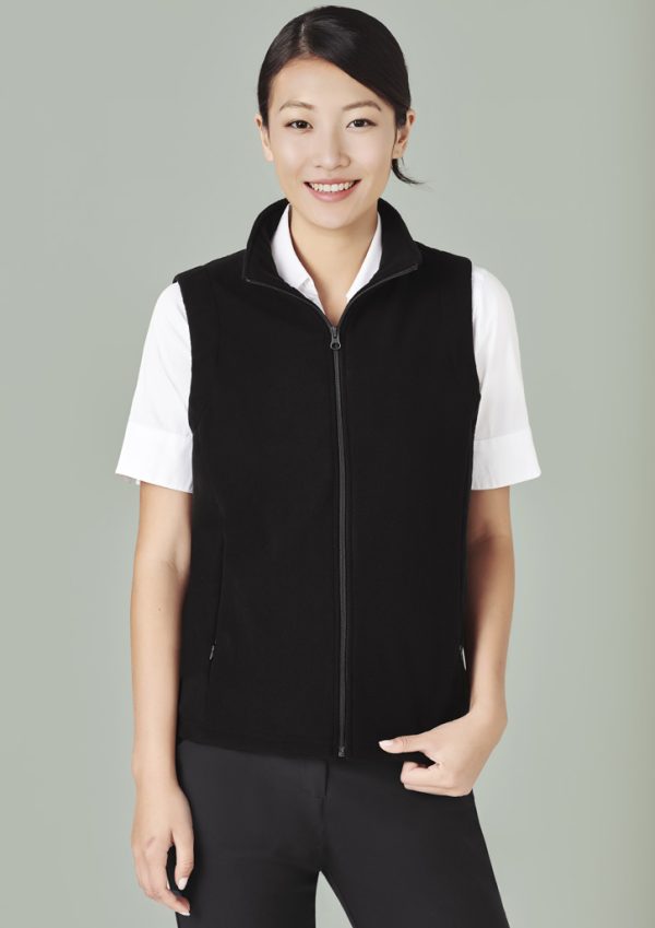 Womens Plain Micro Fleece Vest (FBIZPF905)