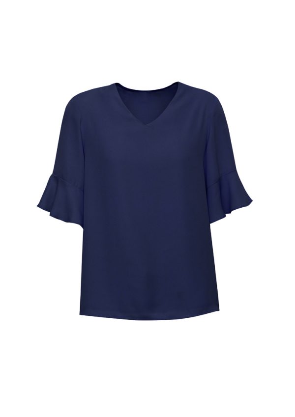 Womens Aria Fluted Sleeve Blouse (FBIZRB966LS)