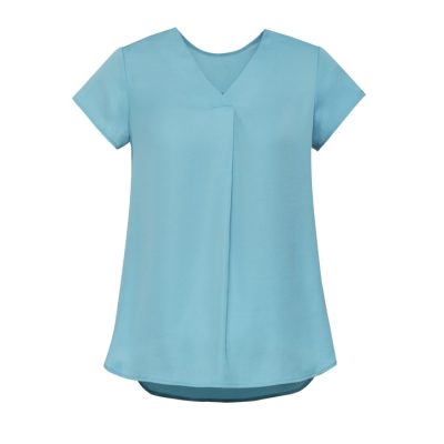 Womens Kayla V-Neck Pleat Blouse (FBIZRB967LS)