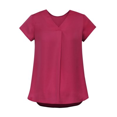 Womens Kayla V-Neck Pleat Blouse (FBIZRB967LS)
