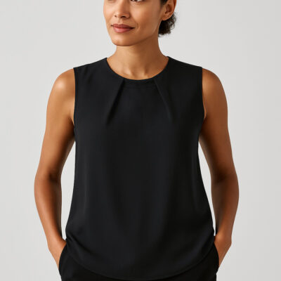 Womens Estelle Sleeveless Pleat Detail Blouse (FBIZRB973LN)