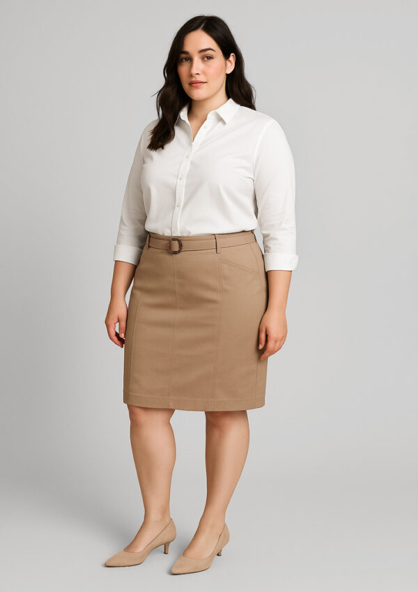 Womens Mid Waist Stretch Chino Skirt (FBIZRGS264L)
