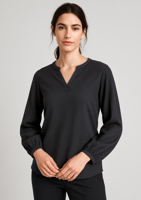 Womens Ruche Long Sleeve Blouse (FBIZRU568LL)