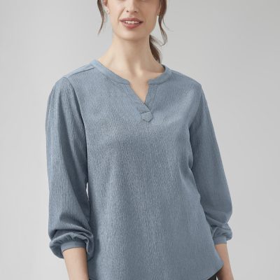 Womens Ruche Long Sleeve Blouse (FBIZRU568LL)