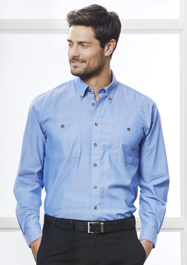 Mens Chambray Long Sleeve Shirt (FBIZSH112)