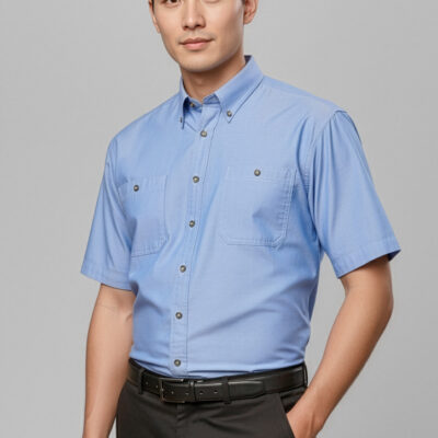 Mens Chambray Short Sleeve Shirt (FBIZSH113)