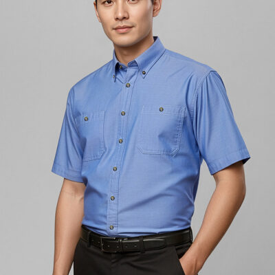 Mens Chambray Short Sleeve Shirt (FBIZSH113)