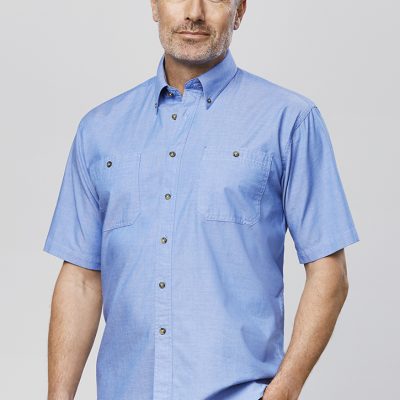 Mens Chambray Short Sleeve Shirt (FBIZSH113)