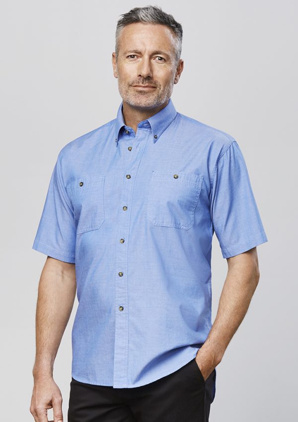 Mens Chambray Short Sleeve Shirt (FBIZSH113)