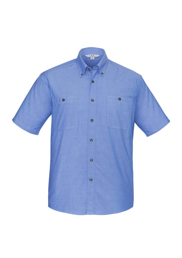 Mens Chambray Short Sleeve Shirt (FBIZSH113)