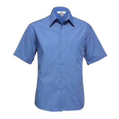 Mens Micro Check Short Sleeve Shirt (FBIZSH817)