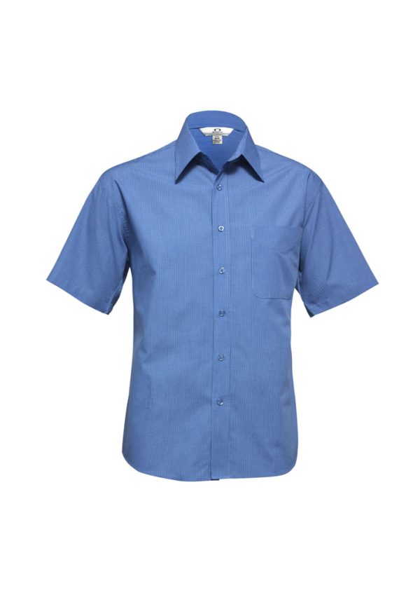 Mens Micro Check Short Sleeve Shirt (FBIZSH817)