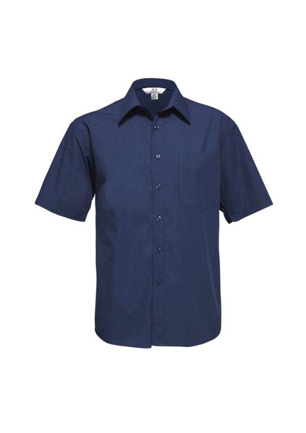 Mens Micro Check Short Sleeve Shirt (FBIZSH817)