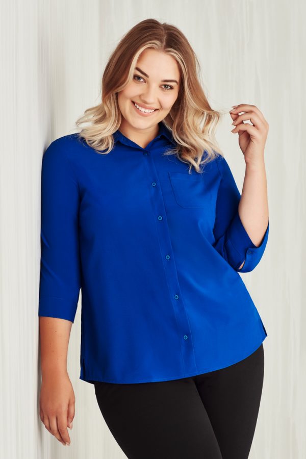 Womens Florence Plain 3/4 Sleeve Shirt (FBIZCS951LT)