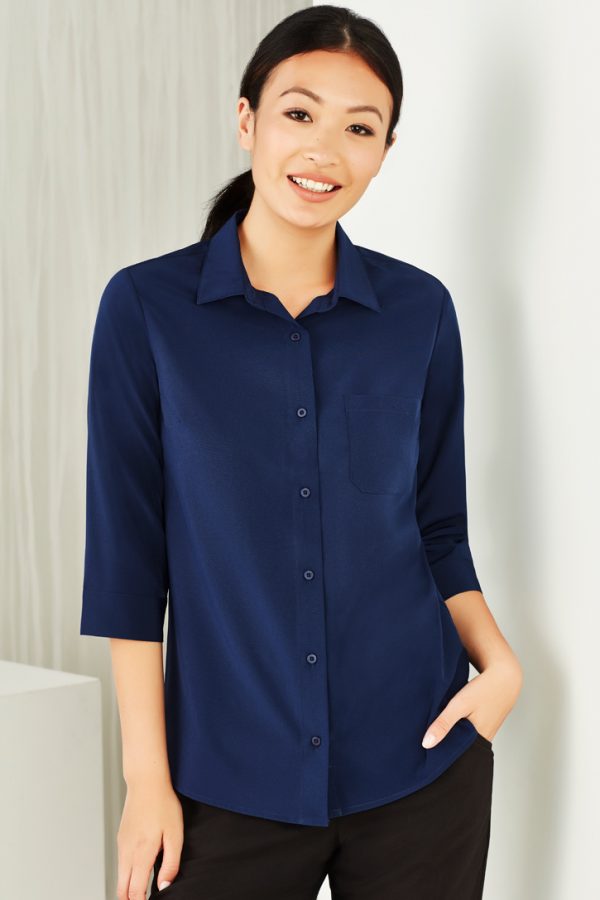 Womens Florence Plain 3/4 Sleeve Shirt (FBIZCS951LT)