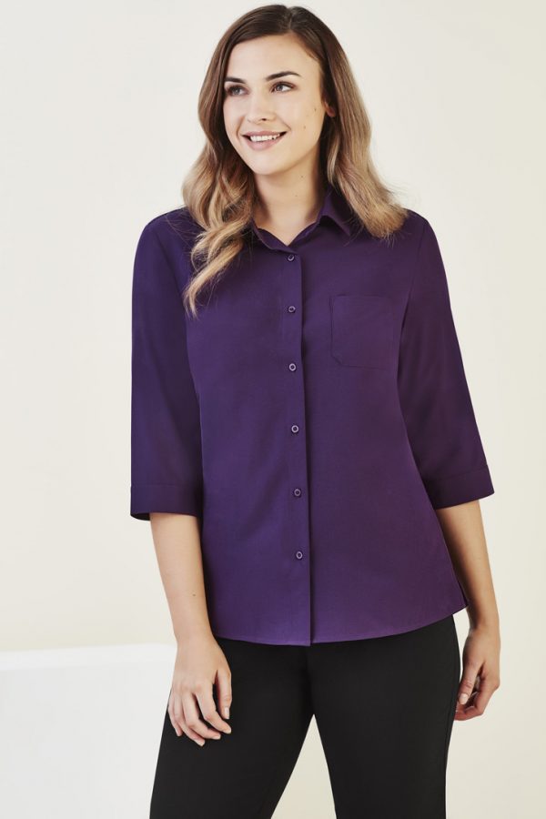 Womens Florence Plain 3/4 Sleeve Shirt (FBIZCS951LT)