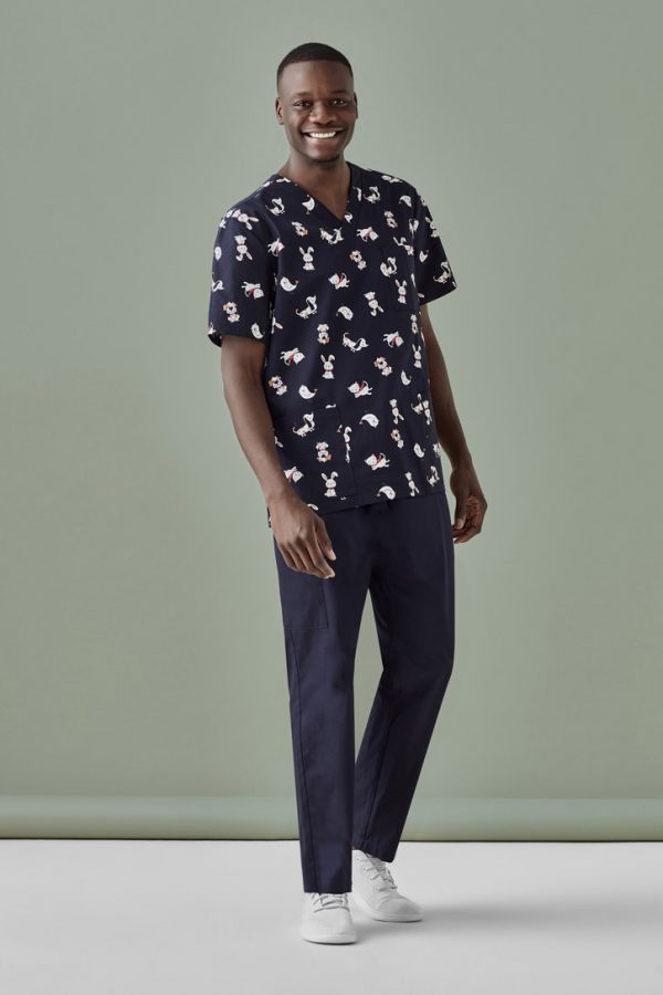 Mens Printed Best Friends Scrub Top (FBIZCST147MS)