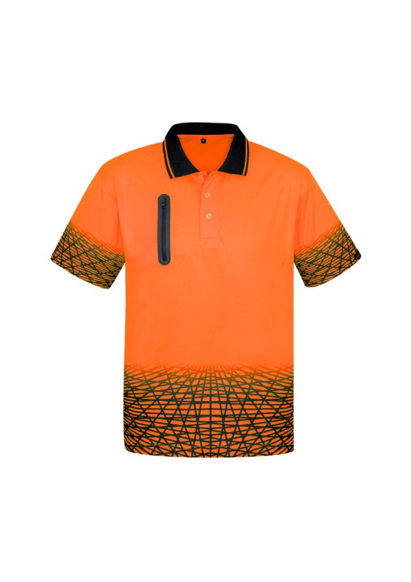 Mens Hi Vis Tracks Short Sleeve Polo (FBIZZH300)