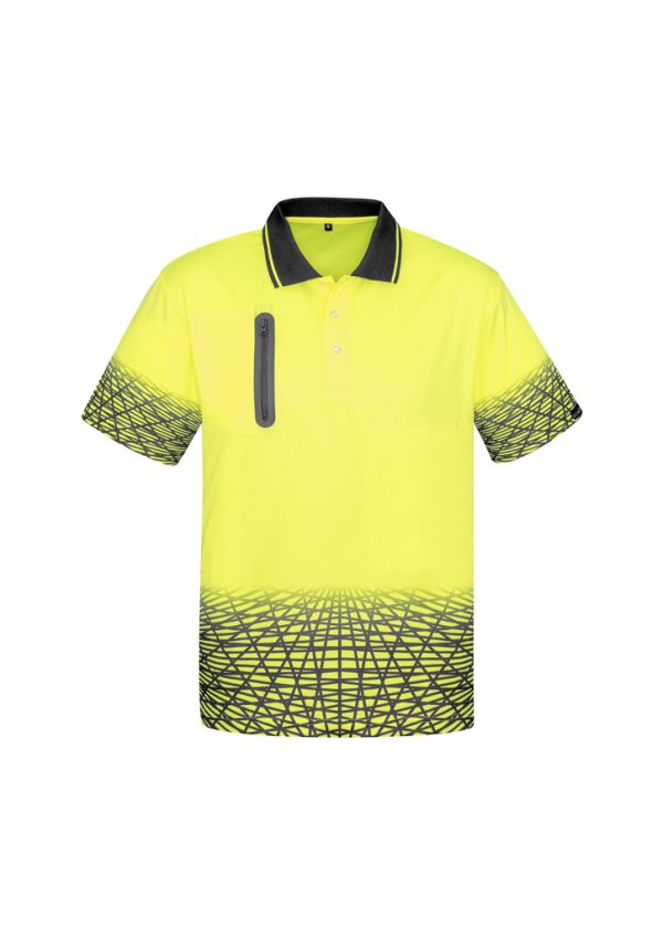 Mens Hi Vis Tracks Short Sleeve Polo (FBIZZH300)