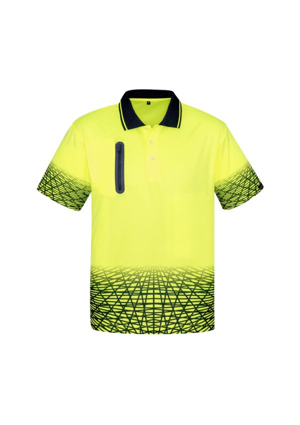 Mens Hi Vis Tracks Short Sleeve Polo (FBIZZH300)