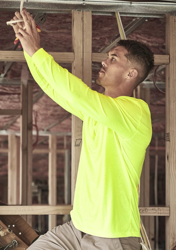 Mens Hi Vis Long Sleeve Tee (FBIZZH390)