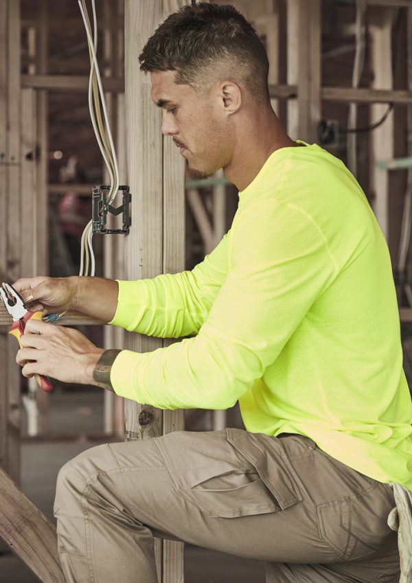 Mens Hi Vis Long Sleeve Tee (FBIZZH390)