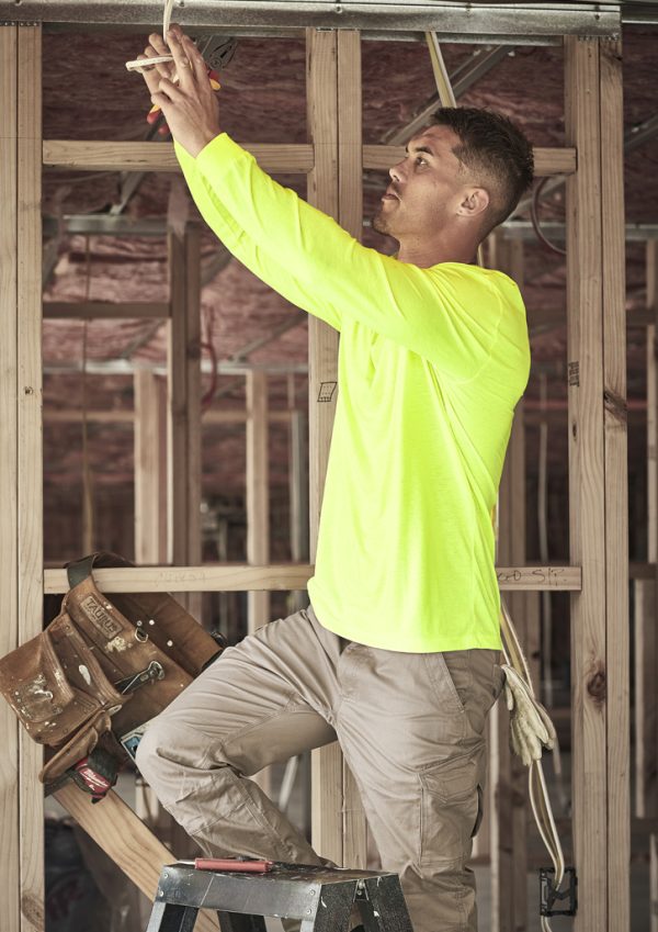 Mens Hi Vis Long Sleeve Tee (FBIZZH390)