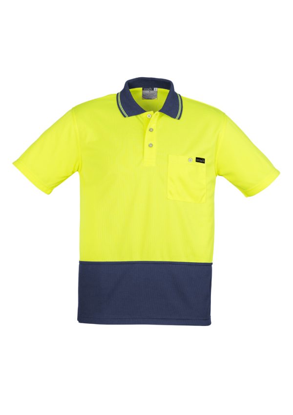 Mens Hi Vis Comfort Back Short Sleeve Polo (FBIZZH415)