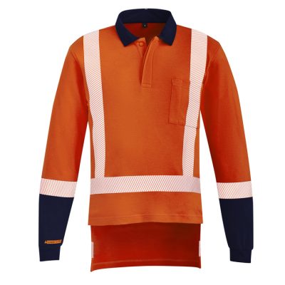 Mens Orange Flame TTMC-W23 X Back Taped Polo (FBIZZH670)