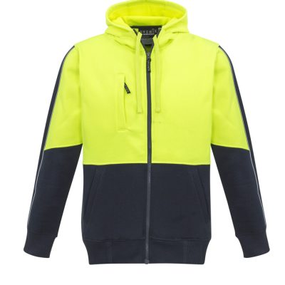 Unisex Hi Vis Full Zip Hoodie (FBIZZT485)